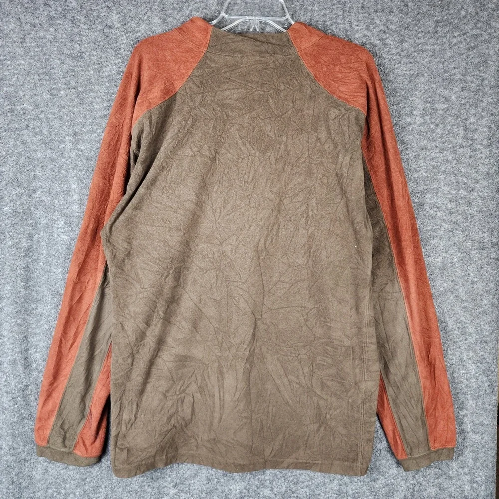 The North Face Pullover Mens XL TKA 100 Brown Orange Quarter Zip Fleece EUC